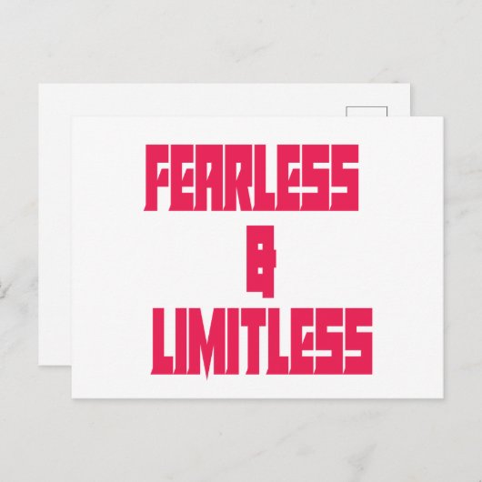 Fearless & Limitless Postkarte (Vorne/Hinten)