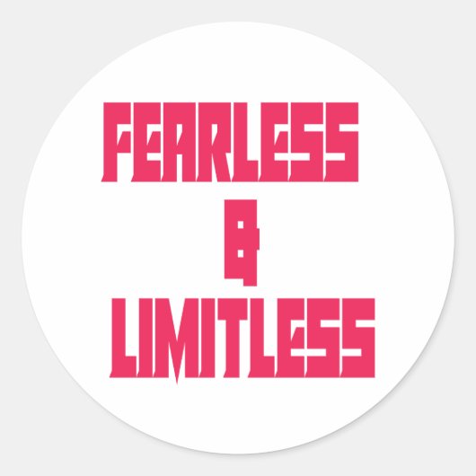 Fearless & Limitless Runder Aufkleber (Vorderseite)