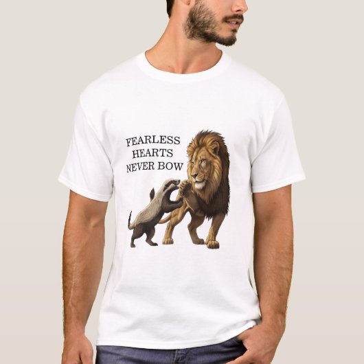 Fearless Lion T-Shirt – Bold Spirit, Brave Heart (Vorderseite)