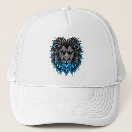 Fearless Lion Trucker Hat | Bold Blue King of the  Truckerkappe (Vorderseite)