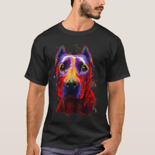 Fearless Pitbull Terrier Dog Colorful Splash Porta T-Shirt