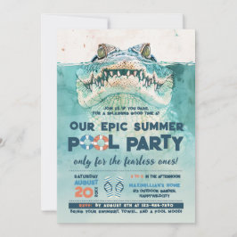 Fearless Pool Party Geburtstag Einladung