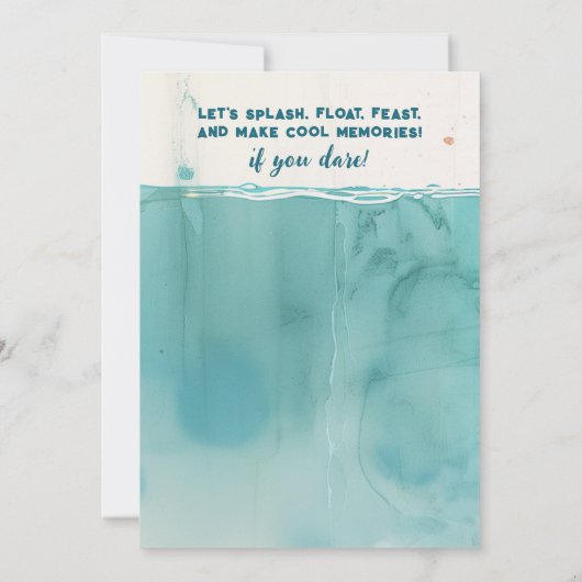 Fearless Pool Party Geburtstag Einladung (Rückseite)