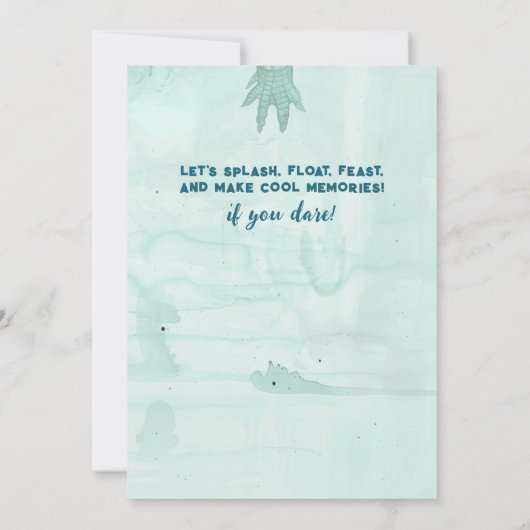 Fearless Pool Party Geburtstag Einladung (Rückseite)