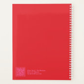 Fearless Red Floral Motivational Quote Planer (Rückseite)