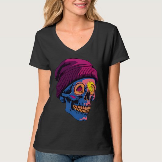 "Fearless Skull - Dark Face Graphic T-Shirt" T-Shirt (Vorderseite)