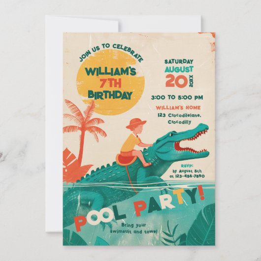 Fearless Splash Pool Party Einladung (Vorderseite)