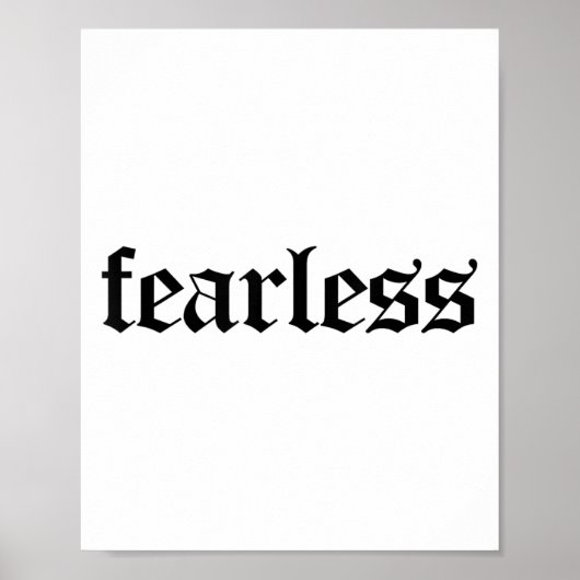 Fearless Tee Shirt, Fearless And Strong Motivation Poster (Vorne)
