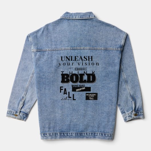 Fearless Threads – Mutig, kantig, motivierend Jeansjacke (Rückseite)