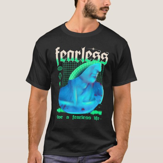 Fearless Vaporwave Synthwave Ästhetische Griechisc T-Shirt (Vorderseite)