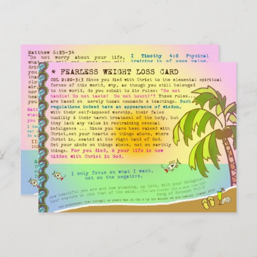 Fearless Weight Loss Scripture Confession Postkarte (Vorne/Hinten)