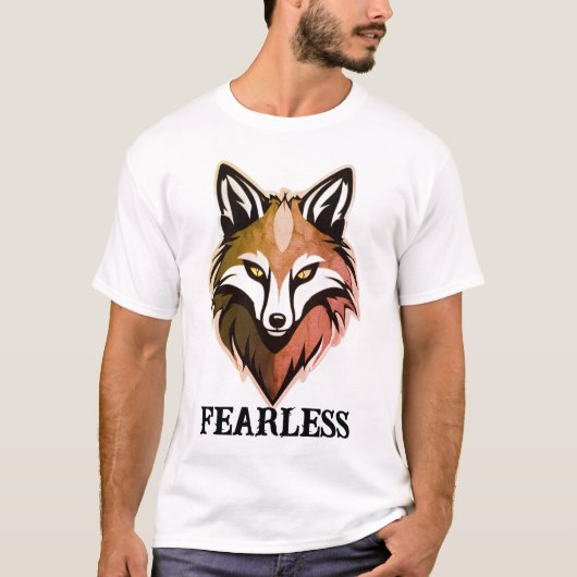 Fearless Wolf Slogan T - Shirt - Freefit Classic C (Vorderseite)