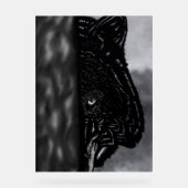 Fearlessly Watching – Hand-Drawn Wolf Acrylschild (Vorderseite)