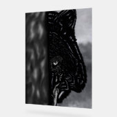 Fearlessly Watching – Hand-Drawn Wolf Acrylschild (Winkel)