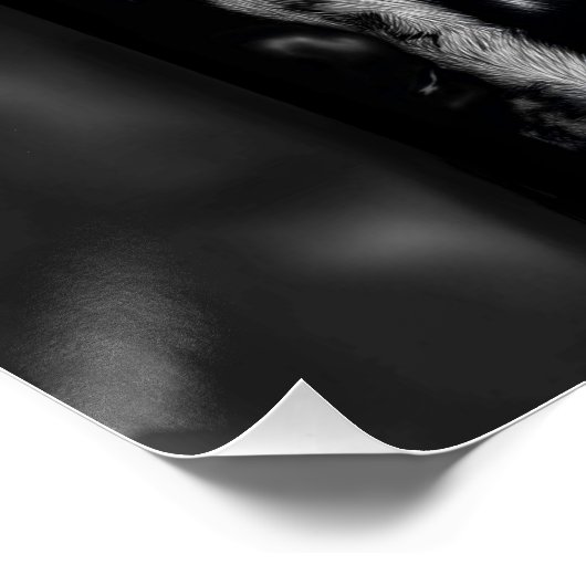 Fearlessly Watching – Hand-Drawn Wolf Forest  Poster (Ecke)