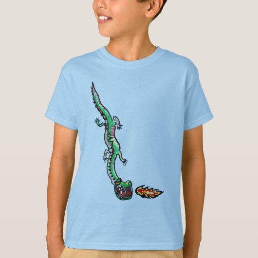 Fearsome Dragon Doodle Art T - Shirt (Vorderseite)