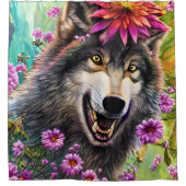 Fearsome Furry King Wolf Duschvorhang (Vorderseite)