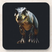**"Fearsome Grin: The Smirking T-Rex"*** Getränkeuntersetzer (Vorderseite)
