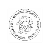 Fearsome Octopus Guarding Schatzanschrift Gummistempel (Prägung)