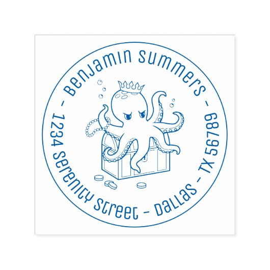 Fearsome Octopus Guarding Schatzanschrift Permastempel (Design)