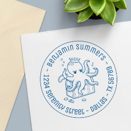 Fearsome Octopus Guarding Schatzanschrift Permastempel