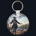Fearsome Pirate Blackbeard! Schlüsselanhänger<br><div class="desc">Great for "Talk LIke a Pirate Day" on September 19th!  A vintage colored illustration of Edward Teach,  aka Blackbeard,  the pirate that all pirates feared!  A keychain for all Blackbeard or pirates lovers!</div>