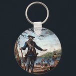 Fearsome Pirate Blackbeard! Schlüsselanhänger<br><div class="desc">Great for "Talk LIke a Pirate Day" on September 19th!  A vintage colored illustration of Edward Teach,  aka Blackbeard,  the pirate that all pirates feared!  A keychain for all Blackbeard or pirates lovers!</div>