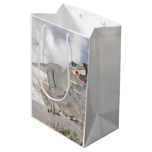 Fearsome Tyrannosaurus Mittlere Geschenktüte (Rückseite Schrägansicht)