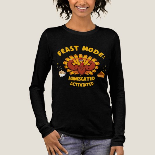 Feast Mode Activated Funny Thanksgiving Turkey Gym Tri-Blend Shirt (Vorderseite)