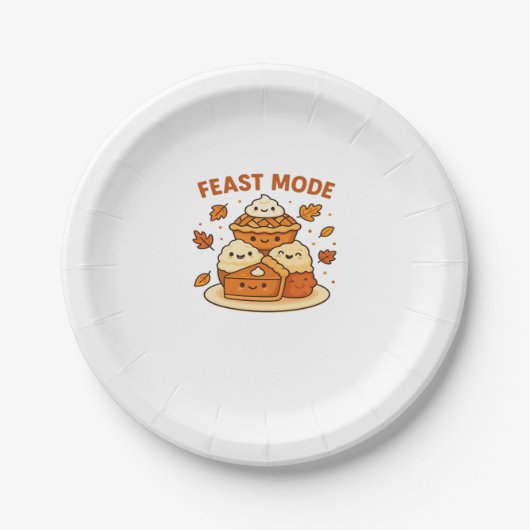 Feast Mode � Cute Autumn Comfort Food Plate Boxy T Pappteller (Vorderseite)