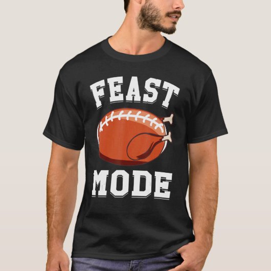 Feast Mode Football Turkey Thanksgiving Men Boys T-Shirt (Vorderseite)