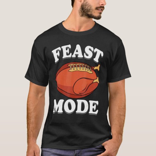 Feast Mode Football Turkey Thanksgiving Men Boys T-Shirt (Vorderseite)
