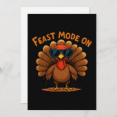 Feast Mode On Thanksgiving Card Feiertagskarte (Vorne/Hinten)