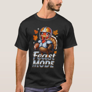 Feast-Modus Truthahn Herbst Football Thanksgiving T-Shirt