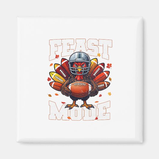 Feast-Modus Truthahn Vintage Herbst Fußll Thanksgi Magnet (Vorne)