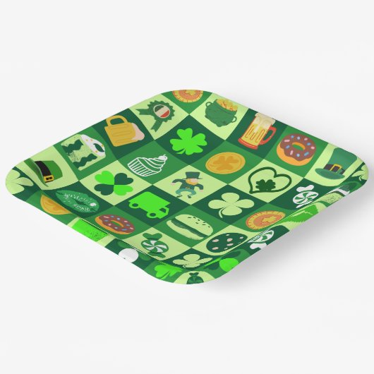feast of saint patrick pattern paper Bowls Pappteller (Gewinkelt)