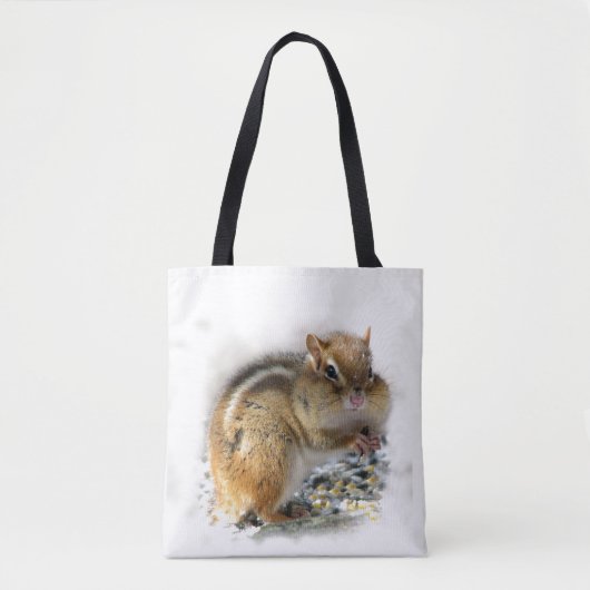 Feasting Chipmunk Animal Tote Bag Tasche (Vorderseite)