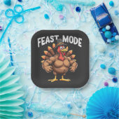 Feastmode Funny Erntedank Türkei Fitness Essen Pappteller (Party)