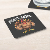 Feastmode Funny Erntedank Türkei Fitness Essen Rechteckiger Pappuntersetzer (angewinkelt)