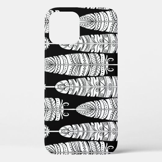 Feathboho: Schwarzweißmuster Case-Mate iPhone Hülle (Rückseite)