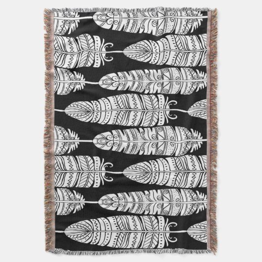 Feathboho: Schwarzweißmuster Decke (Vorderseite Vertikal)