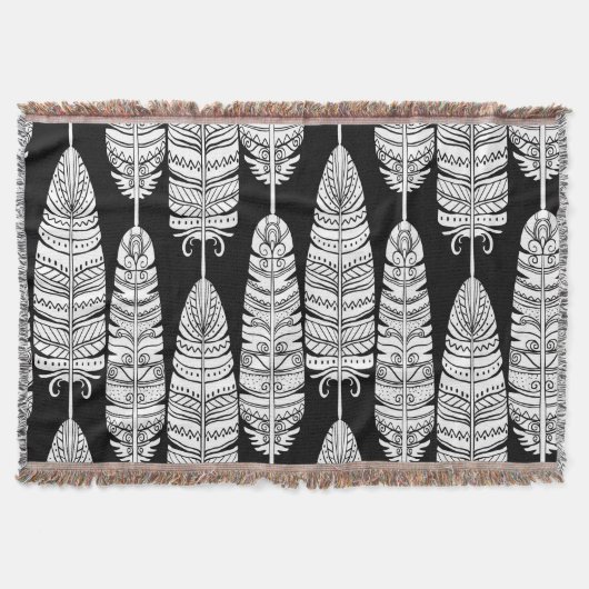 Feathboho: Schwarzweißmuster Decke (Vorderseite)