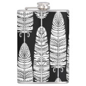 Feathboho: Schwarzweißmuster Flachmann (Vorderseite)