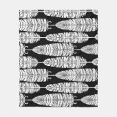 Feathboho: Schwarzweißmuster Fleecedecke (Vorderseite)