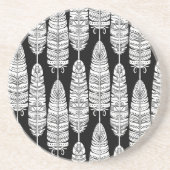 Feathboho: Schwarzweißmuster Getränkeuntersetzer (Vorne)