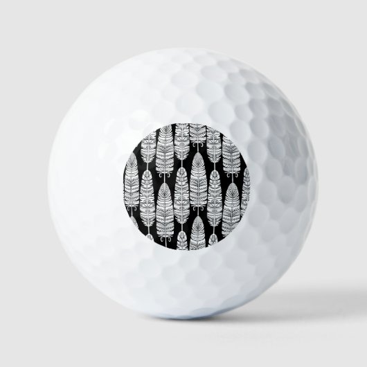 Feathboho: Schwarzweißmuster Golfball (Vorderseite)