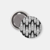 Feathboho: Schwarzweißmuster Magnet (Vorderseite/Rückseite)