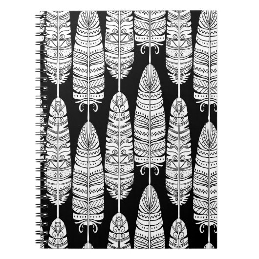 Feathboho: Schwarzweißmuster Notizblock (Vorderseite)