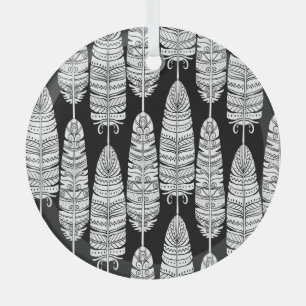 Feathboho: Schwarzweißmuster Ornament Aus Glas