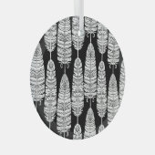 Feathboho: Schwarzweißmuster Ornament Aus Glas (Vorderseite Rechts)
